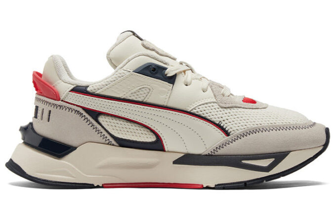 Buty sportowe casualowe „kremowo-czarno-czerwone”
