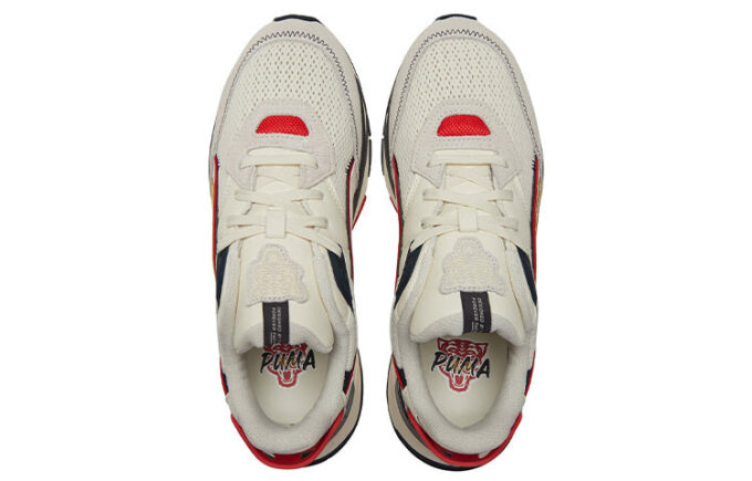 Buty sportowe casualowe „kremowo-czarno-czerwone”