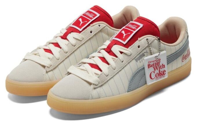 Coca-Cola x Suede „Slate Pinstripes”