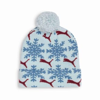 Czapka zimowa Fair Isle z pomponem i płatkami śniegu