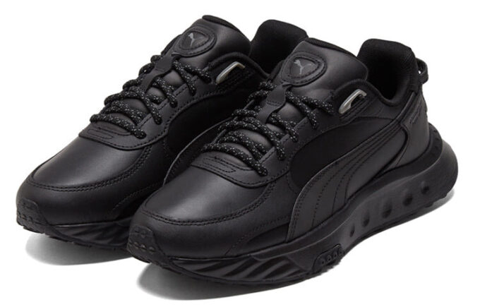 Czarne odblaskowe buty do biegania Wild Rider
