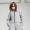 DARE TO Damska kurtka oversize z tkaniny z zamkiem błyskawicznym