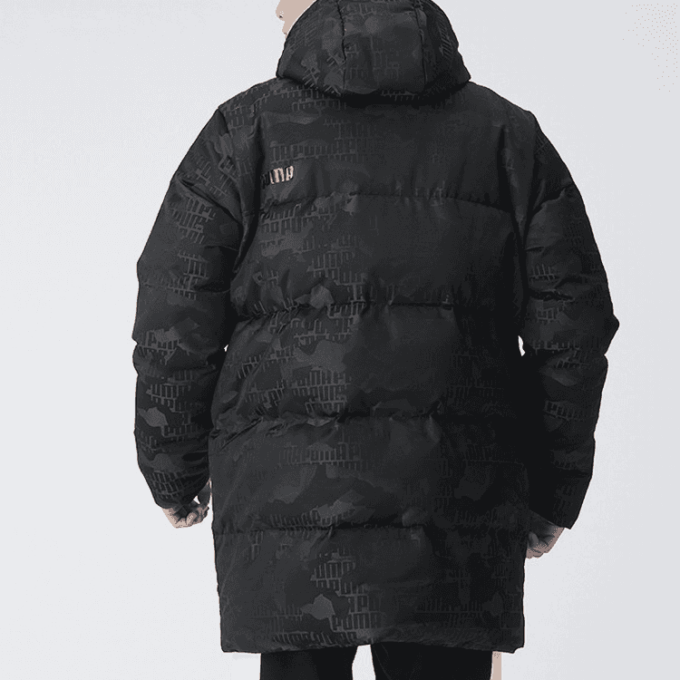 Długa kurtka puchowa Camo „Czarna”