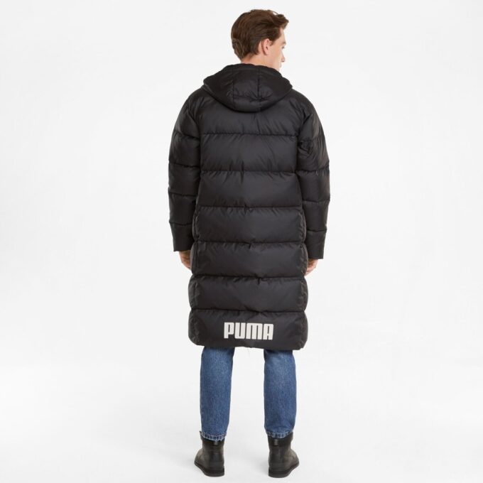Długi, oversize’owy płaszcz puchowy „Czarno-biały”