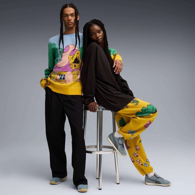 Dzianinowe spodnie dresowe FENTY x PUMA x SMURFS
