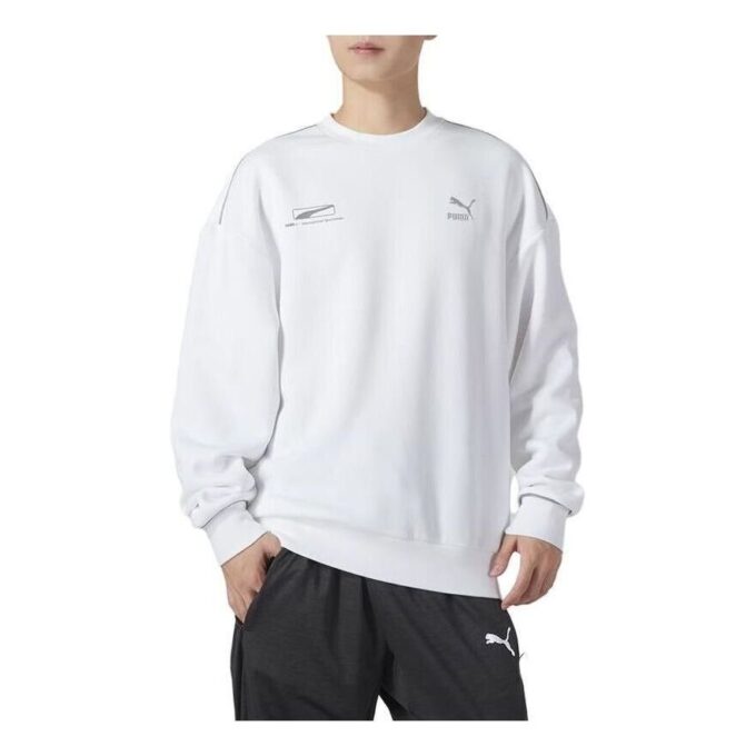 Jednokolorowy sweter casualowy „Biały”