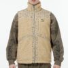 Kamizelka z tkaniny Paisley Sherpa w kolorze brązowym