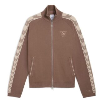 Kardigan z logo PUMA x REPRESENT T7 w kolorze brązowym