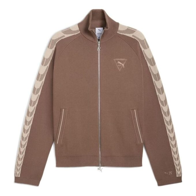 Kardigan z logo PUMA x REPRESENT T7 w kolorze brązowym