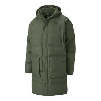 Klasyczna długa kurtka puchowa „Army Green”