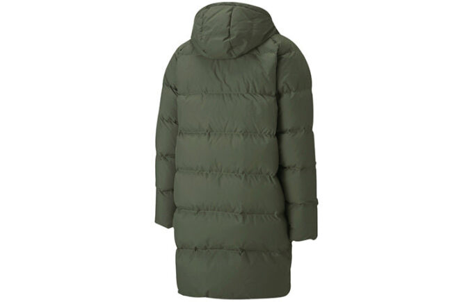 Klasyczna długa kurtka puchowa „Army Green”