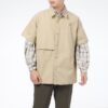 Klasyczna, oversize’owa koszulka polo z krótkim rękawem w kolorze beżowym