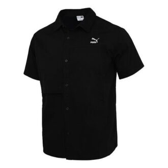 Klasyczna, oversize’owa koszulka polo z krótkim rękawem w kolorze czarnym