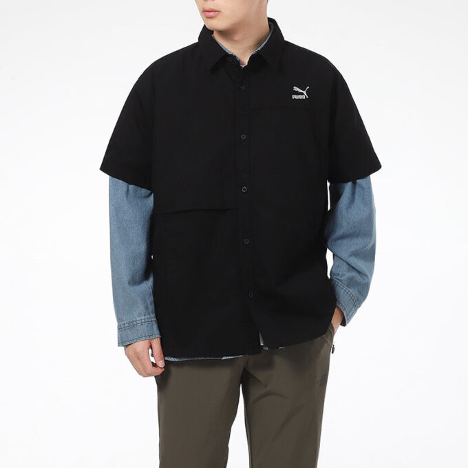 Klasyczna, oversize’owa koszulka polo z krótkim rękawem w kolorze czarnym