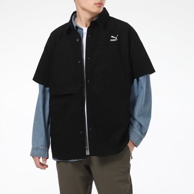 Klasyczna, oversize’owa koszulka polo z krótkim rękawem w kolorze czarnym
