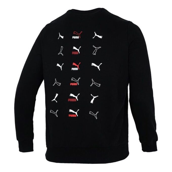 Klasyczny T-shirt z długim rękawem i grafiką „Czarny”
