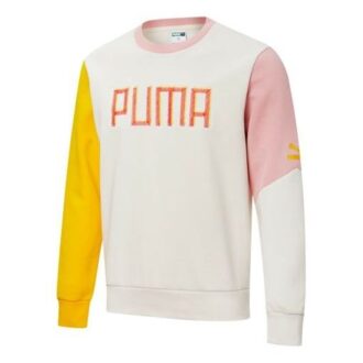 Kolorowy sweter z haftowanym logo „Biały, żółty, różowy”