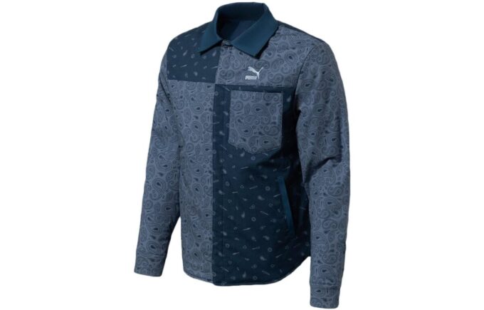Koszula dwustronna Paisley Woven Shacke w kolorze niebiesko-szarym i czarnym