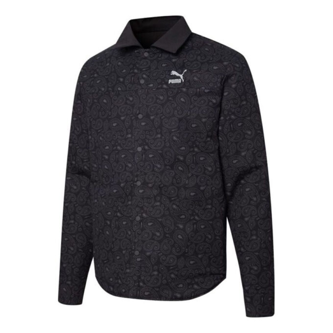 Koszula z dwustronnego materiału Paisley Woven Shacke w kolorze czarnym