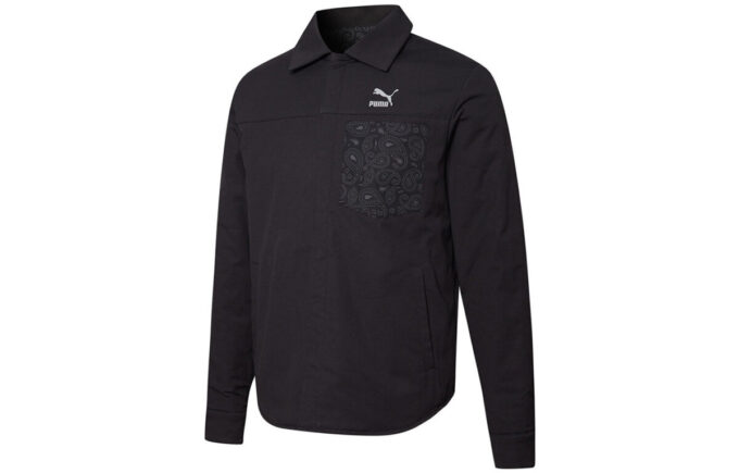 Koszula z dwustronnego materiału Paisley Woven Shacke w kolorze czarnym