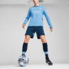 Koszulka domowa Manchester City 24/25 z długim rękawem w kolorze niebiesko-białym