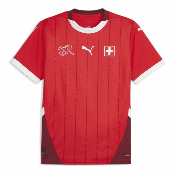 Koszulka domowa reprezentacji Szwajcarii 24 w kolorze czerwonym