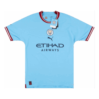 Koszulka domowa zawodnika Manchesteru City na sezon 22/23 w kolorze niebieskim Koszulka domowa zawodnika Manchesteru City na sezon 22/23 w kolorze niebieskim