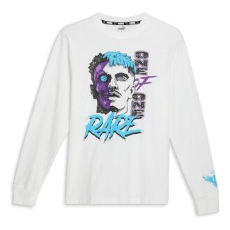 Koszulka koszykarska PUMA x MELO Blue Hive z długim rękawem w kolorze białym