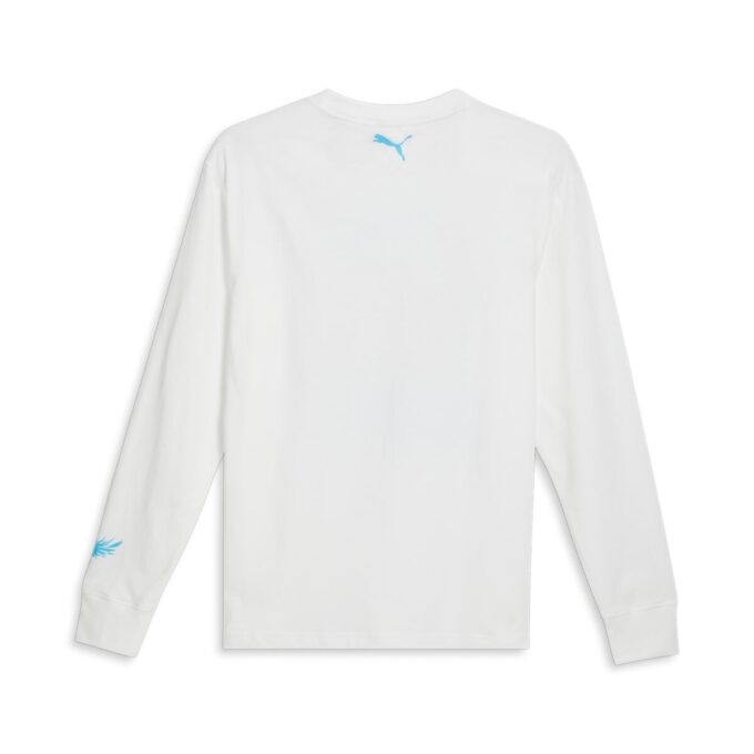 Koszulka koszykarska PUMA x MELO Blue Hive z długim rękawem w kolorze białym