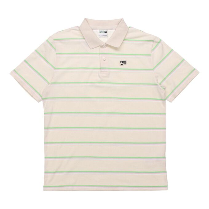 Koszulka polo Downtown Stripe w kolorze beżowym