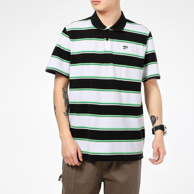 Koszulka polo Downtown Stripe w kolorze białym