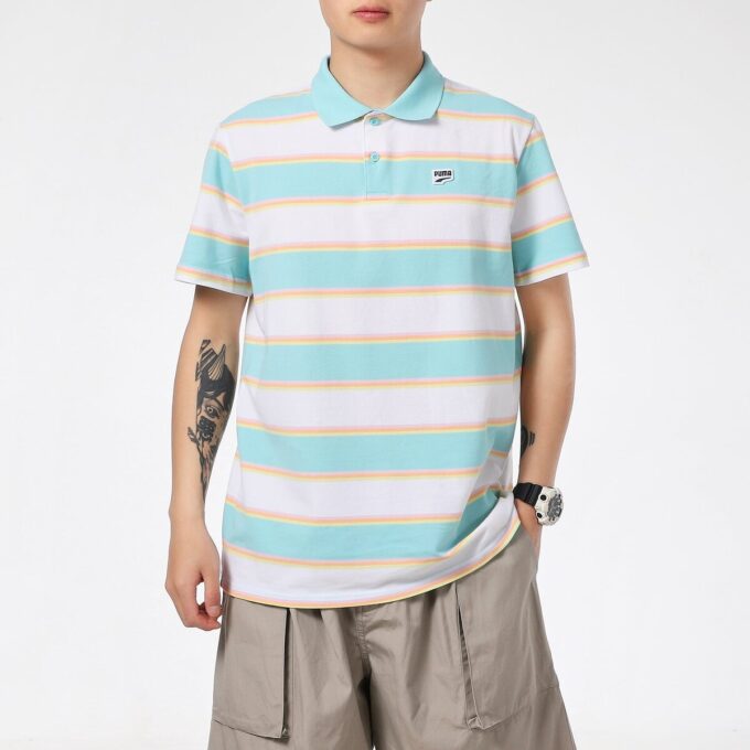 Koszulka polo Downtown Stripe w kolorze białym