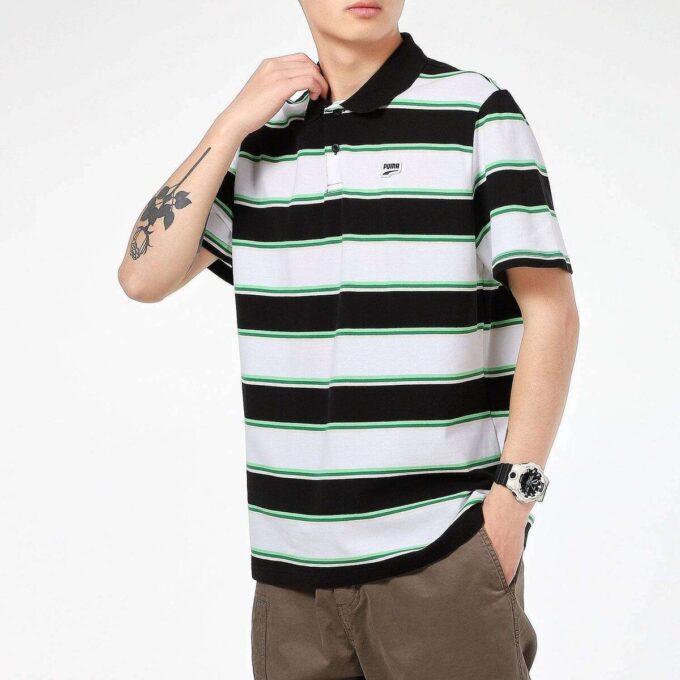 Koszulka polo Downtown Stripe w kolorze białym