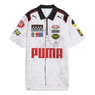 Koszulka polo PUMA x A$AP ROCKY Team z zamkiem błyskawicznym w kolorze białym