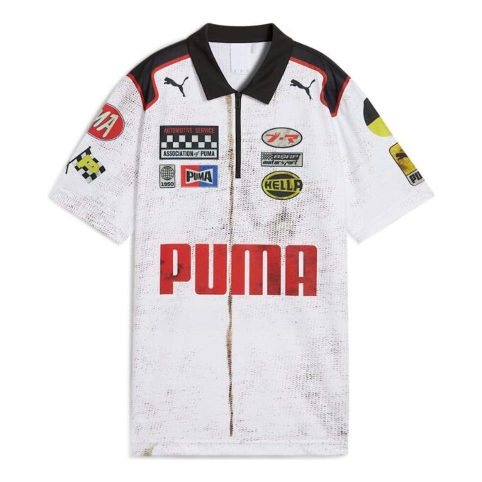 Koszulka polo PUMA x A$AP ROCKY Team z zamkiem błyskawicznym w kolorze białym
