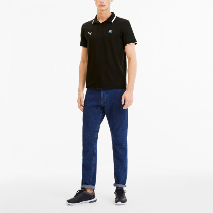 Koszulka polo PUMA x BMW Motorsport „Czarno-biała”