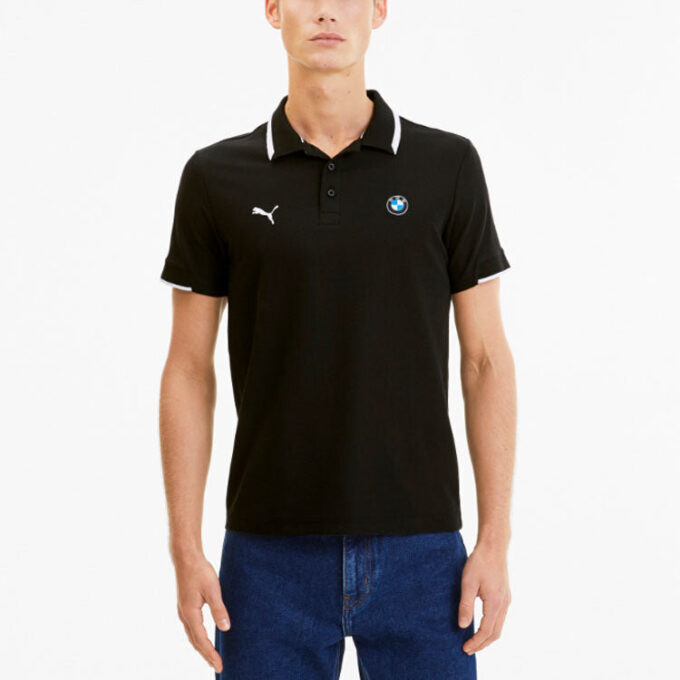 Koszulka polo PUMA x BMW Motorsport „Czarno-biała”
