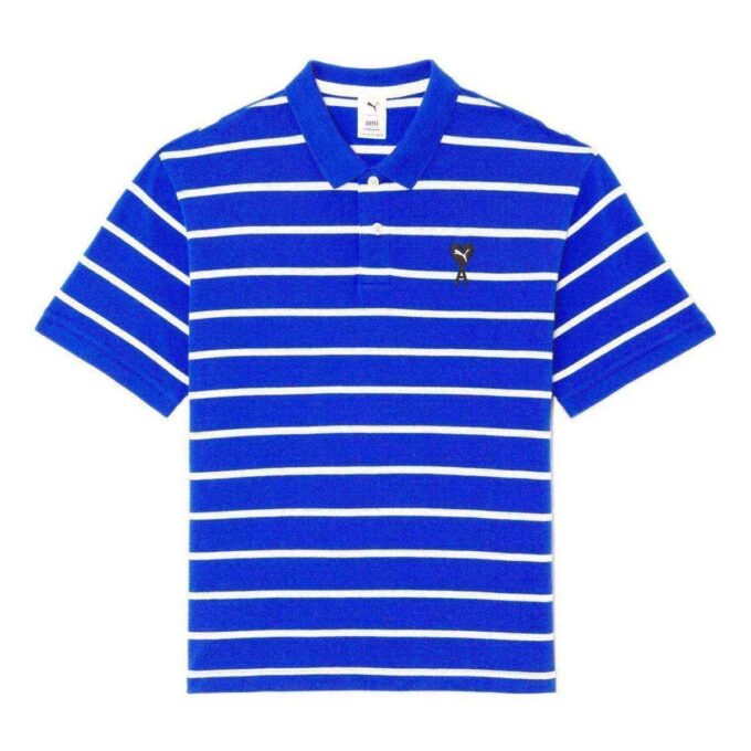 Koszulka polo z krótkim rękawem PUMA x AMI w kolorze niebieskim