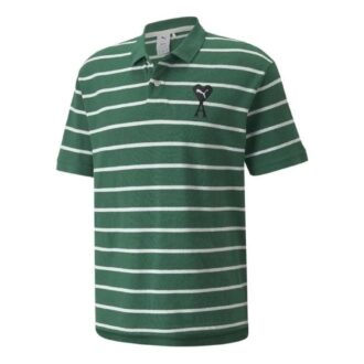 Koszulka polo z krótkim rękawem PUMA x Ami w kolorze zielonym