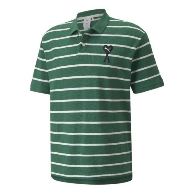 Koszulka polo z krótkim rękawem PUMA x Ami w kolorze zielonym