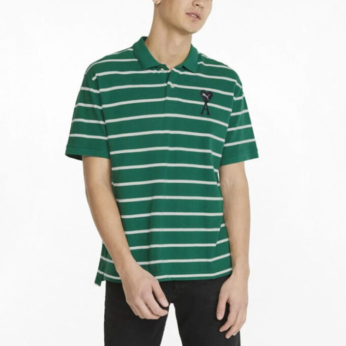 Koszulka polo z krótkim rękawem PUMA x Ami w kolorze zielonym