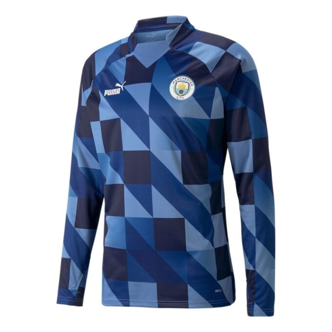 Koszulka przedmeczowa Manchester City F.C. z długim rękawem w kolorze „Blue Navy”