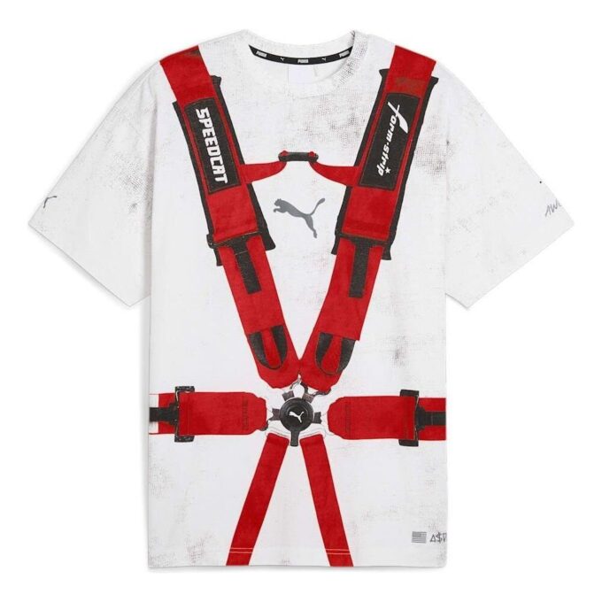 Koszulka PUMA x A$AP ROCKY z pasem bezpieczeństwa „Biało-czerwony”