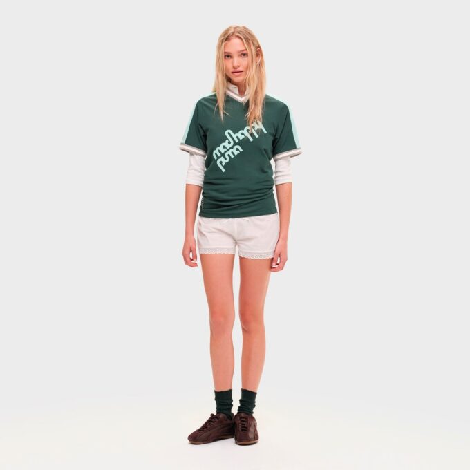 Koszulka PUMA x MADHAPPY z dekoltem w serek Koszulka PUMA x MADHAPPY z dekoltem w serek