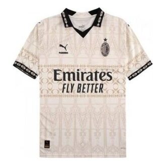 Koszulka PUMA x Pleasures AC Milan 2023/24 Light Version w kolorze beżowo-czarnym Koszulka PUMA x Pleasures AC Milan 2023/24 Light Version w kolorze beżowo-czarnym