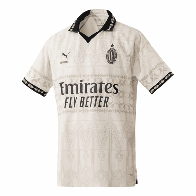 Koszulka PUMA x Pleasures x AC Milan 23/24 w kolorze beżowo-czarnym