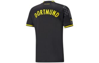 Koszulka wyjazdowa Borussii Dortmund 22/23, replika, czarno-żółto-biała Koszulka wyjazdowa Borussii Dortmund 22/23, replika, czarno-żółto-biała