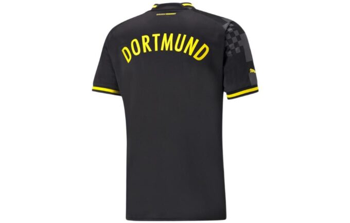 Koszulka wyjazdowa Borussii Dortmund 22/23, replika, czarno-żółto-biała