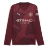 Koszulka wyjazdowa Manchester City 24/25 z długim rękawem „Czerwona”