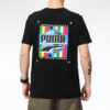 Koszulka z krótkim rękawem i nadrukiem graffiti „Czarno-niebiesko-czerwony”